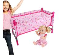 Doll Stroller For 4-6-Year-Old Girls, Doll Pram For Home, Kindergarten, School | Stroller For Doll | Foldable Lightweight Pink Stroller Toys | Doll Stroller For 18 Inch Dolls Doll Stroller With Car Se