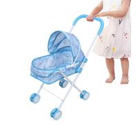 Doll Stroller For Girls - Doll Pram Toys | Play Stroller | Folding Design, Lightweight With Canopy, Perfect For Indoor Outdoor Pretend Play, Role Playing Simulation StrollerToy