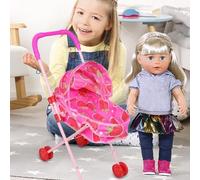 Doll Stroller,House Play Stroller with Canopy | Foldable Carriage Pushchair - for Babies Boys Girls Home Travel Party Birthday School Outdoor