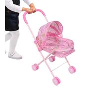 Doll Stroller - Realistic Stroller with Canopy,Realistic Foldable Pushchair - for Babies Boys Girls Home Travel Party Birthday School Outdoor