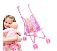 Doll Stroller Toy - Pretend Girl’s Pushchair Featuring Durable Construction, Comfortable Grip, Easy Maneuver Structure, Charming Role-Playing Aesthetic Enhancing Creative Development | Kids’ Indoor Ou