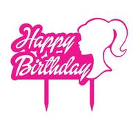 Doll Style with Head Happy Birthday 3D Acrylic Cake Topper
