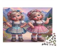 Doll Twins Alpine 1000pcs Jigsaw Puzzles for Adults 14+, Non-Reflective Paper, Twin Girls, Fun Entertainment, Brain Teaser for Memory & Focus, Ideal Home Wall Art Decor 52x38cm/1000pcs