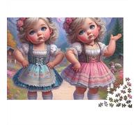Doll Twins Alpine Jigsaw Puzzle Girl 1000 Pieces Thick Cardboard Premium for Kids Beginners Educational Game Gift 38x26cm/1000pcs