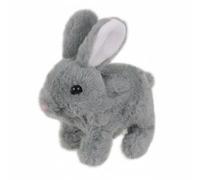 Doll Walking Bunny Stuffed Animal Electronic Toy With Lifelike Movement Carrot Playset Squeaking Sound Suitable for Children’s Playroom Bedroom, Gray Electric Rabbit