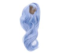 Doll Wig Long Soft High Temperature Silk Artificial Hair for Cotton Dolls 35 39cm Head Circumference Lightweight Comfortable Styling Creation Mesh Fabric Design (Sky Blue)