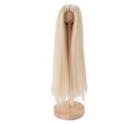 Doll Wig Professional DIY Hand Crafted Soft Heat Middle Part Long Straight Doll Wig Doll Hair Replacement Wig for Doll Making (Milky Gold)