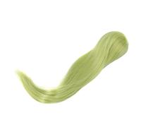 Doll Wig Soft Silk Long Straight Smoothly Easy Styling Doll Hair Avocado Green for Dolls Only Realistic Look Heat Resistant Styling (1/3 22-23cm Head Circumference)