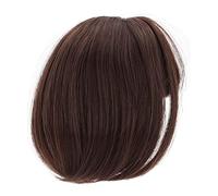 Doll Wig with a Straight Blow and Even the Shoulders, High Temperature Fiber for a Simple Style, Ideal for 1/3 BJD Dolls That Make and Harden (Dark Brown)