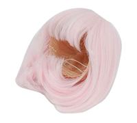 Doll Wig with a Straight Blow and Even the Shoulders, High Temperature Fiber for a Simple Style, Ideal for 1/3 BJD Dolls That Make and Harden (Pink)