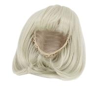 Doll Wig with a Straight Blow and Even the Shoulders, High Temperature Fiber for a Simple Style, Ideal for 1/3 BJD Dolls That Make and Harden (Matcha Green)