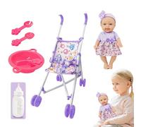 Doll with Stroller | Child Doll Stroller Toy for ,10 Inch Play Set Toy for Kids Play , Girls Boys Aged 3+ Home Role Playing