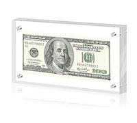 Dollar Bill Frame Display Acrylic Dollar Bill Holder Thickened Frame for Dollar Bill Display Case Magnet Currency Display Frame Self Standing for Money Ticket Picture Photos Display Case
