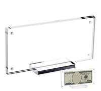 Dollar Bill Frame Holder Acrylic Sign Holder Clear Sign Display Case with Base Currency Ticket Protector Paper Money for Office Home Collection Gift