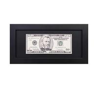 Dollar BillFrame,Money Frame,Black First Dollar Bill Frame,Tabletop Picture Frame,with Black Mat or Without a Cushion 4x9 Business License Frame,Solid Wood Shadow Box with Glass Panels,Hanging Type.