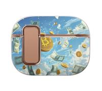 Dollar Bills And Bitcoin Compatible with Airpod Pro 1/2 Case PC Scratch-Resistant Drop-Proof Protective Cover with Secure Buckle