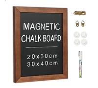 DOLLAR BOSS 30 x 40 cm Magnetic Chalkboard Wall Wooden Frame Vintage Style Hanging Chalkboard