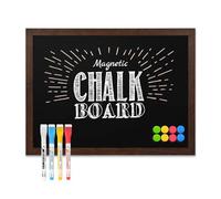 DOLLAR BOSS Magnetic Chalkboard 60x90cm Wall Mounted Blackboard | Kitchen Black Boards for Walls Notice Board Menu Chalk Board A2 Rustic Wooden Frame for Office bedrooms School Coffee Kitchen