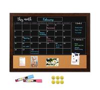 DOLLAR BOSS Magnetic Chalkboard Calendar and Cork Board Combo 60x90cm