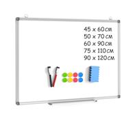 DOLLAR BOSS Magnetic Whiteboard 50 X 70 cm Dry Erase White Board for Walls with Pen Tray, Aluminium Trim and Dry-Wipe Writing Surface for School, Home and Office