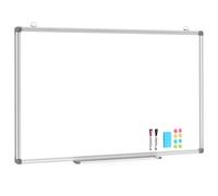 DOLLAR BOSS Magnetic Whiteboard 90 X 150 cm Large Whiteboard Dry Erase Large White Board for Walls, Big White Board with Pen Tray, Aluminium Trim and Writing Board for School, Home and Office