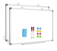 DOLLAR BOSS Magnetic Whiteboard 90 X 60 cm 2 Pack, White Board for Walls Magnetic Board Wall Whiteboard for Office Kitchen, Dry Wipe Writing Board with 2 Pens