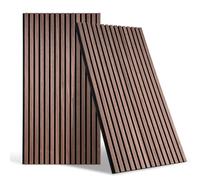 DOLLAR BOSS Wood Panels for Walls, Acoustic Wall Panels 120x60cm 2 Pack, Sound Absorbing Wooden Slats, Decorative 3D Wall Panels, Modern Wall Decor for Office, Bedroom, Kitchen, Walnut