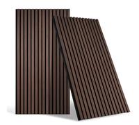 DOLLAR BOSS Wood Panels for Walls, Acoustic Wall Panels 120x60cm 2PC, Sound Absorbing Wooden Slats, Decorative 3D Wall Panels, Modern Wall Decor for Office, Bedroom, Kitchen, Ebony