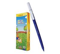 DOLLAR CFT-Mark Felt Tip Fiber Colouring Pens, BLUE, Pack of 10, Write Sketch Draw Underline Shade, Ideal for Adult School Office Home Use