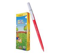 DOLLAR CFT-Mark Felt Tip Fiber Colouring Pens, RED, Pack of 10, Write Sketch Draw Underline Shade, Ideal for Adult School Office Home Use