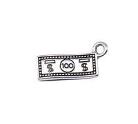 Dollar Charms For Beading Projects, 7x15mm, Antique Silver Color, 40 Pieces