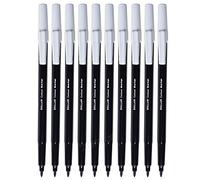 DOLLAR Color-X Felt Tip Colouring Pens, BLACK, Fine Point, Pack of 10, Ideal for Colour Write Draw Sketch Mark, Multipack for School Office Home Use