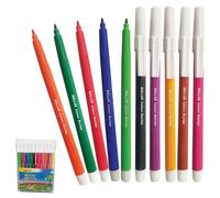 DOLLAR ColorMax Felt Tips Colouring Pens, MULTICOLOUR, Pack of 10, Ideal for Draw Colour Mark Sketch Write, Perfect for School Office Home Everyday Use