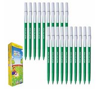 DOLLAR ColourMarkers Felt Tip Colouring Pens, GREEN, Fine Point, Pack of 20, Draw Colour Mark Sketch Write Shade Underline, School Office Home Everyday Use