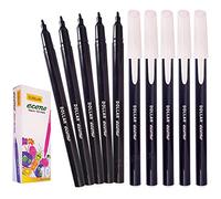 DOLLAR Econo Felt Tip Colouring Pens, BLACK, Fine Point (0.5mm), Pack of 10, Ideal for Colour Write Draw Sketch Mark, Single Colour Felt Tip Pens