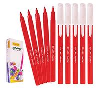 DOLLAR Econo Felt Tip Colouring Pens, RED, Fine Point (0.5mm), Pack of 10, Ideal for Colour Write Draw Sketch Mark, Single Colour Felt Tip Pens