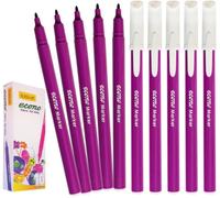 DOLLAR Econo Felt Tip Colouring Pens, VIOLET, Fine Point (0.5mm), Pack of 10, Ideal for Colour Write Draw Sketch Mark, Single Colour Felt Tip Pens
