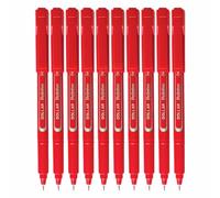DOLLAR ePointer Fineliner Pens, RED, Extra Fine (0.3mm), Pack of 10