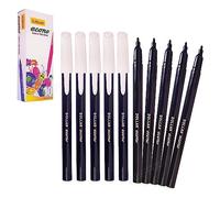 DOLLAR FeltStic Felt Tip Writing n Colouring Pens, BLACK, Pack of 10, Fine Point, Ideal for Colour Draw Sketch Mark Fine Lines, School Office Home Use