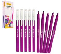DOLLAR FeltStic Felt Tip Writing n Colouring Pens, VIOLET, Pack of 10, Fine Point, Ideal for Colour Draw Sketch Mark Fine Lines, School Office Home Use