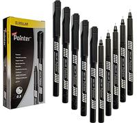DOLLAR Fineliner Pens, BLACK, 0.3mm Ultra Fine Felt Tip, Pack of 10, Precise Writing, Write Draw Sketch Colour Mark Fine Line Pens