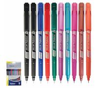 DOLLAR Fineliner Pens, MULTICOLOUR, 0.3mm Ultra Fine Felt Tip, Pack of 10, Precise Writing, Write Draw Sketch Colour Mark Fine Line Pens