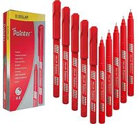 DOLLAR Fineliner Pens, RED, 0.3mm Ultra Fine Felt Tip, Pack of 20, Precise Writing, Write Draw Sketch Colour Mark Fine Line Pens