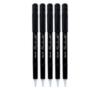 DOLLAR Handwriter Handwriting Pens, BLACK, Fine Point (0.5mm), Pack of 5, Hand Writing Pens, Right n Left Handed Pen, School Home Classroom Set