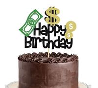 Dollar Happy Birthday Cake Toppers, Money Cake Topper Decorations for Women Men Birthday Party, Dollar Theme Birthday Party Decor Supplies, Dollar Bill Sign Money Cake Decoration (US dollar-2)