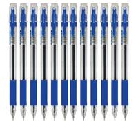 DOLLAR JetTec Ballpoint Pens, BLUE, Fine Point (0.7mm), Pack of 12, Smooth Ball Pens, Comfortable Rubber Grip, Ideal for School Office Home Everyday Use