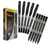 DOLLAR Pointer Fine Line Fineliner Pens Writing Pack Write Sketch Draft Draw (10 x 0.3mm Felt Tip BLACK Pens + 5 x iZOFAX Ball Black Pens)