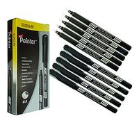 DOLLAR Pointer Fine Line Fineliner Pens Writing Pack Write Sketch Draft Draw (10 x 0.3mm Felt Tip BLACK Pens + 1 x ZOFAX Ball Blue Pen)