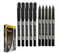 DOLLAR Pointer+ Fineliner Fine Line Pens Combo Pack Drawing Writing Sketching Drafting (10 x 0.3mm BLACK Pens + 3 x PATEL Black Ball Pens)