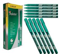 DOLLAR Pointer+ Fineliner Fine Line Pens Pack Draw Write Sketch Draft (10 x 0.3mm GREEN Pens + 1 x PATEL Black Ball Pen)